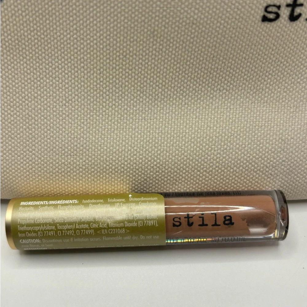 Stila 4pc Gift Set Bag Liquid Lipstick Eyeshadow Mascara Sleepover Makeup Beauty